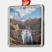 Waterval | Fitz Roy Mountain, Argentinië Metalen Ornament (Links)