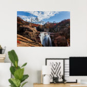 Waterval | Fitz Roy Mountain, Argentinië Poster (Thuiskantoor)