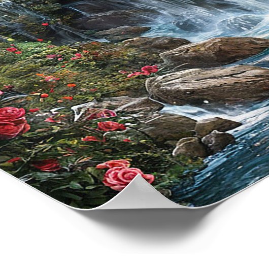 Waterval fotokunst poster (Hoek)