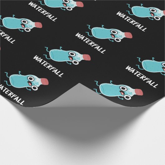 Waterval Funny Water Pun Dark BG Cadeaupapier (Hoek)