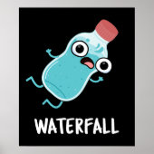 Waterval Funny Water Pun Dark BG Poster (Voorkant)