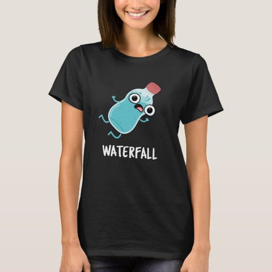 Waterval Funny Water Pun Dark BG T-shirt (Voorkant)