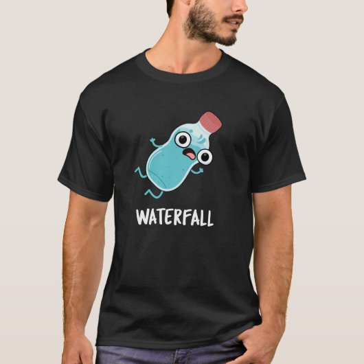Waterval Funny Water Pun Dark BG T-shirt (Voorkant)