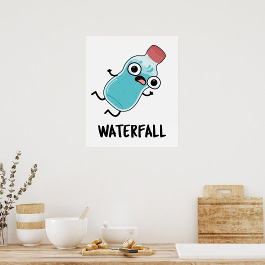 Waterval Funny Water Pun Poster (Keuken)