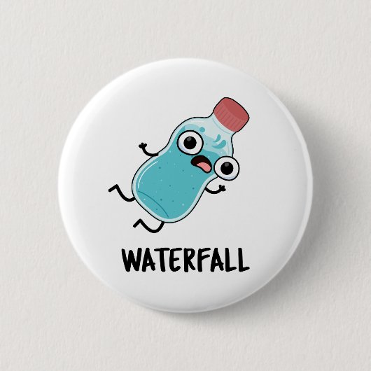 Waterval Funny Water Pun Ronde Button 5,7 Cm (Voorkant)