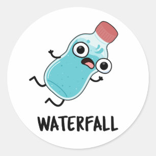 Waterval Funny Water Pun Ronde Sticker