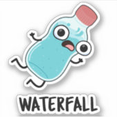 Waterval Funny Water Pun Sticker (Voorkant)