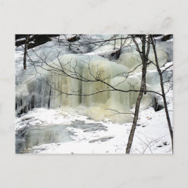Waterval, geel, bevroren briefkaart