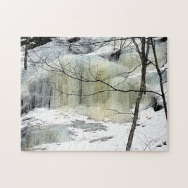 Waterval, geel, bevroren legpuzzel