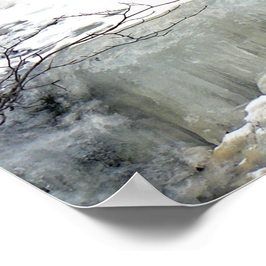 Waterval, geel, bevroren poster (Hoek)