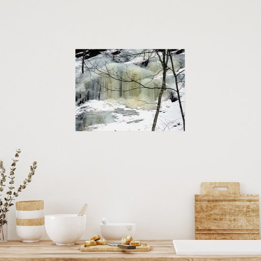 Waterval, geel, bevroren poster (Keuken)