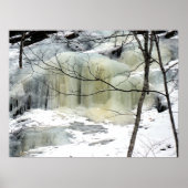 Waterval, geel, bevroren poster (Voorkant)