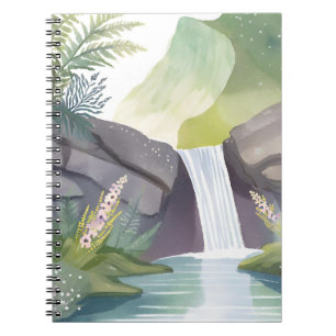 Waterval Gefluister   Natuur Aquarel Landschap Notitieboek