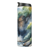 Waterval geschilderd in waterverf thermosbeker (Geroteerd rechts)