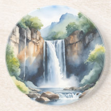 Waterval geschilderd in waterverf