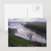 Waterval, Golfzee, IJsland Briefkaart (Voorkant / Achterkant)