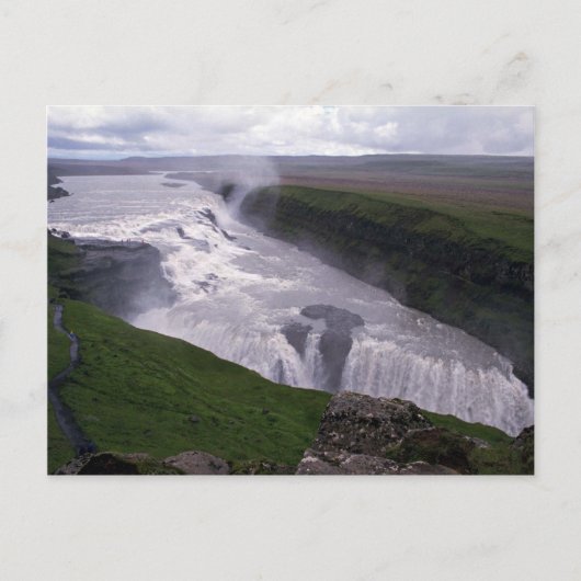 Waterval, Golfzee, IJsland Briefkaart (Voorkant)