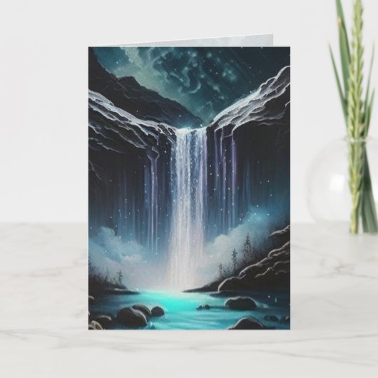 Waterval Grafische Kunstkaart Kaart (Voorkant)
