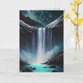 Waterval Grafische Kunstkaart Kaart (Gele Bloem)