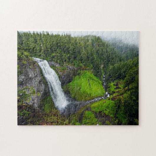 Waterval groen landschap legpuzzel (Horizontaal)