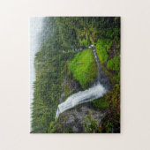 Waterval groen landschap legpuzzel (Verticaal)