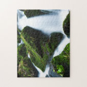 waterval groene steen legpuzzel (Verticaal)