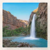 Waterval | Havasu-Herfsten op Sunset Glazen Onderzetter (Voorkant)