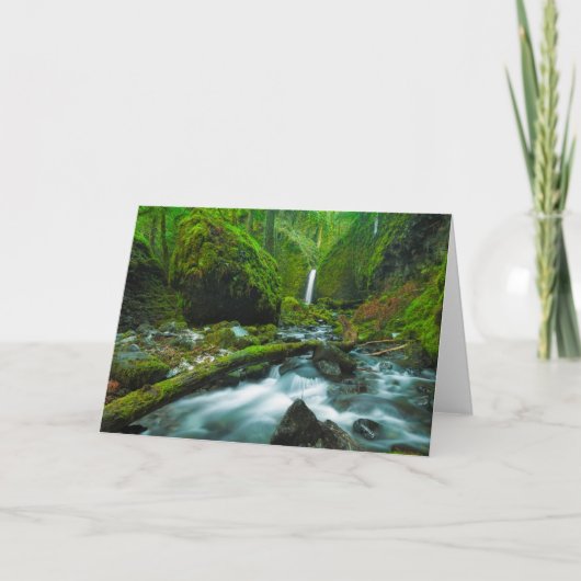 Waterval | Herfsten van Grotto, Oregon Kaart (Voorkant)