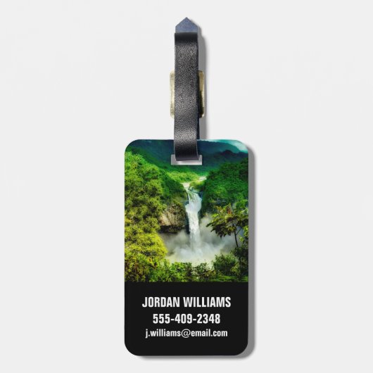 Waterval | Herfsten van San Rafael, Ecuador Bagagelabel (Achterkant verticaal)