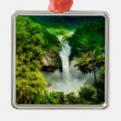 Waterval | Herfsten van San Rafael, Ecuador Metalen Ornament (Voorkant)