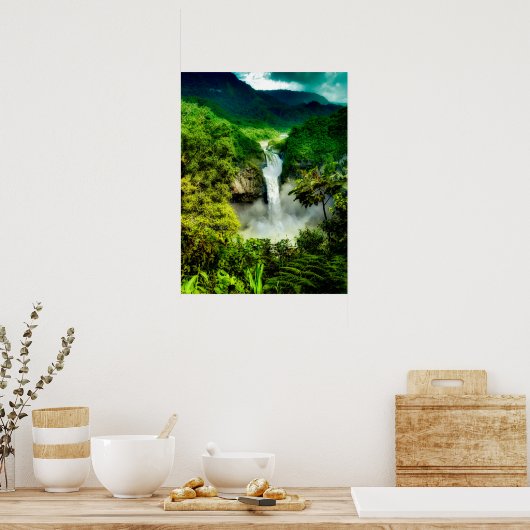 Waterval | Herfsten van San Rafael, Ecuador Poster (Keuken)
