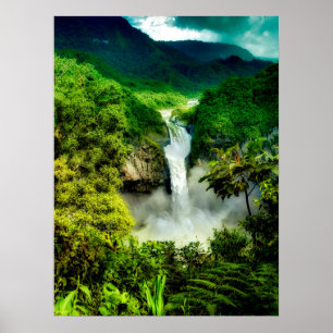 Waterval   Herfsten van San Rafael, Ecuador Poster