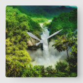 Waterval | Herfsten van San Rafael, Ecuador Vierkante Klok (Voorkant)