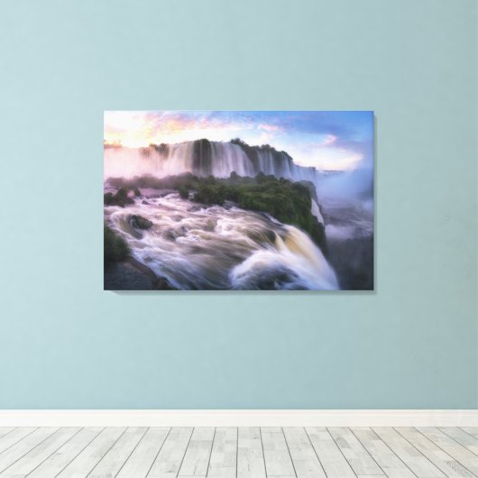 Waterval | Iguazu Waterfall in Brazilië Canvas Afdruk (Insitu (Houten vloer))