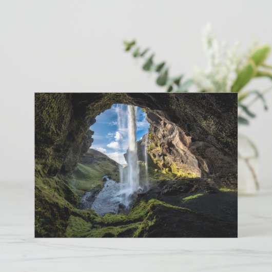Waterval | IJslandse waterval Bedankkaart (Staand voorkant)