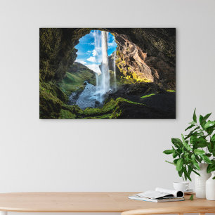 Waterval IJslandse waterval Canvas Afdruk