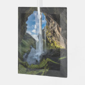 Waterval | IJslandse waterval Glas Ornament (Voorkant links)