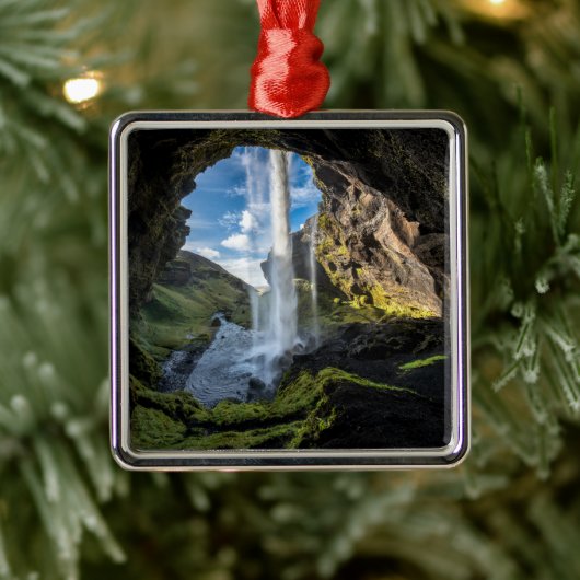 Waterval | IJslandse waterval Metalen Ornament (Boom)