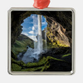 Waterval | IJslandse waterval Metalen Ornament (Voorkant)