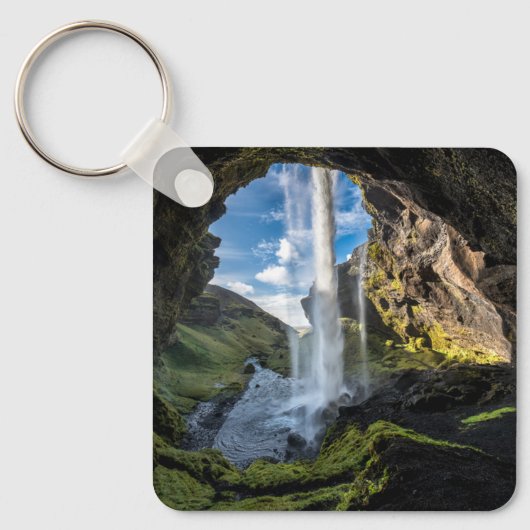 Waterval | IJslandse waterval Sleutelhanger (Voorkant)