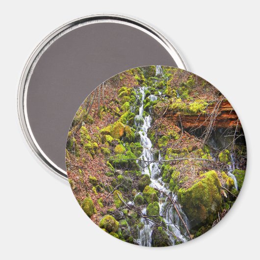 Waterval in bergbron..... magneet (Voorkant / Achterkant)
