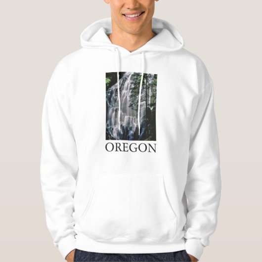 Waterval in bos, Oregon Hoodie (Voorkant)