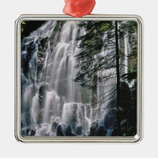 Waterval in bos, Oregon Metalen Ornament (Voorkant)
