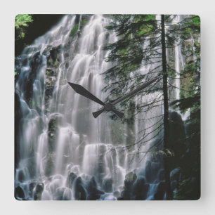 Waterval in bos, Oregon Vierkante Klok