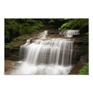 Waterval in Buttermilk Herfst State Park, New York Foto Afdruk