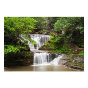 Waterval in Buttermilk Herfst State Park, New York Foto Afdruk