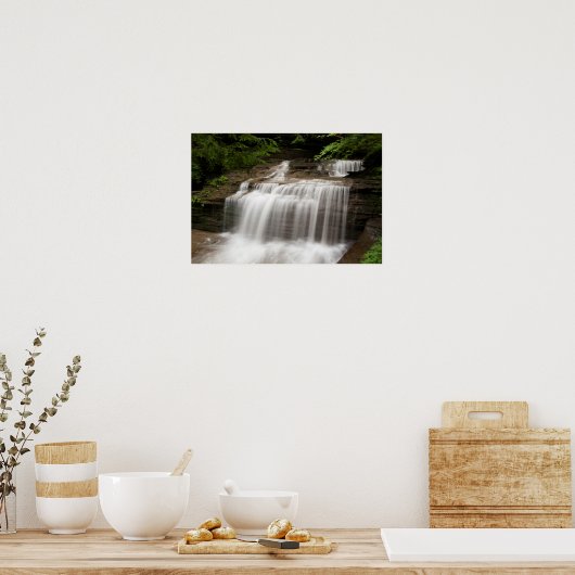 Waterval in Buttermilk Herfst State Park, New York Poster (Keuken)