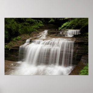Waterval in Buttermilk Herfst State Park, New York Poster