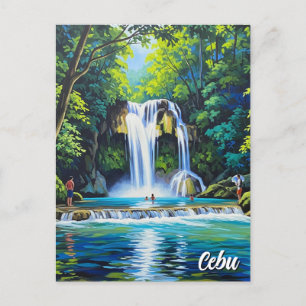 Waterval in Cebu Filipijnen Vintage Briefkaart