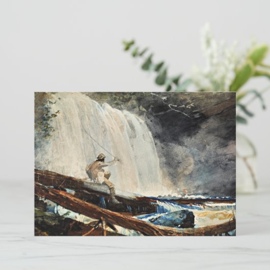 Waterval in de Adirondacks door Winslow Homer Kaart (Staand voorkant)